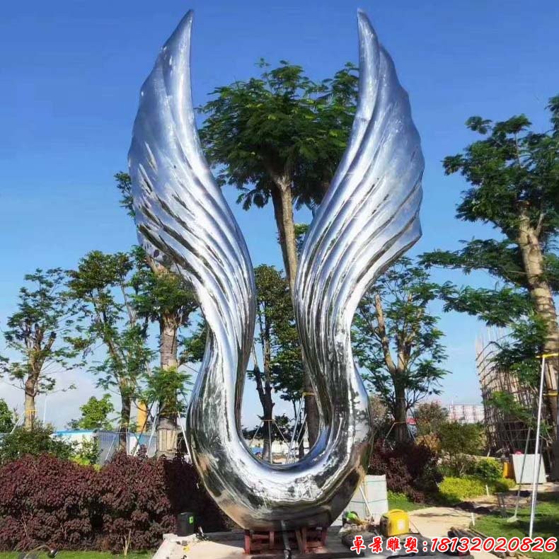 不锈钢天使之翼抽象雕塑