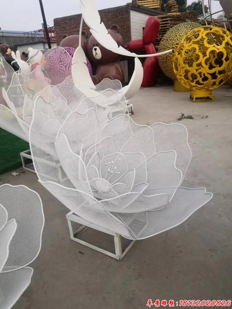 不锈钢编织工艺玫瑰花雕塑 (1)