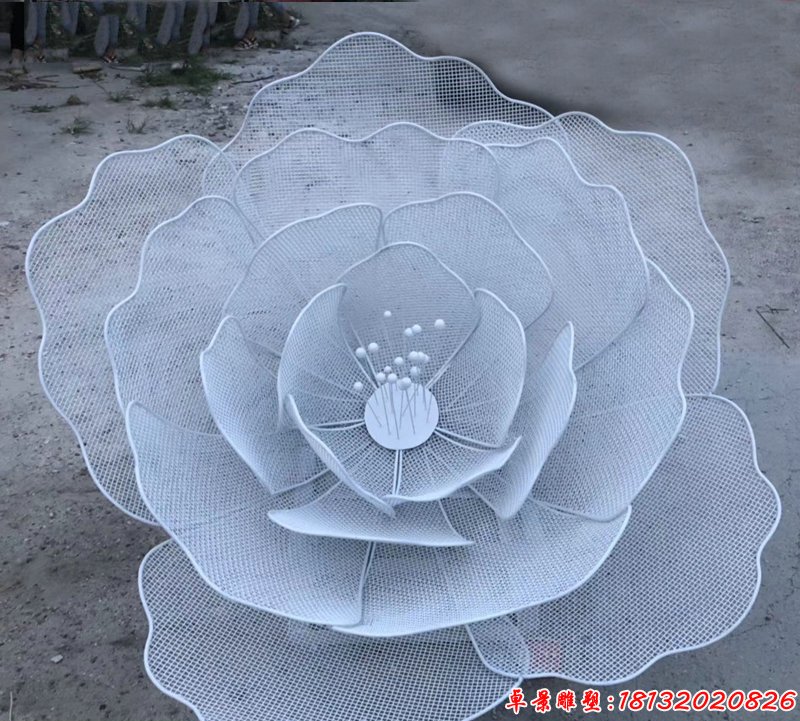 不锈钢编织工艺玫瑰花雕塑 (7)