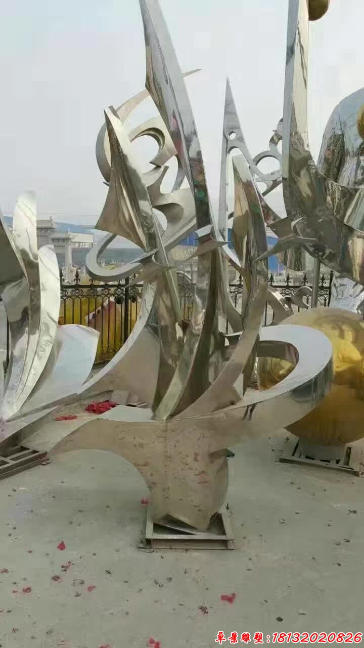 不锈钢抽象海鸥船帆雕塑 (2)