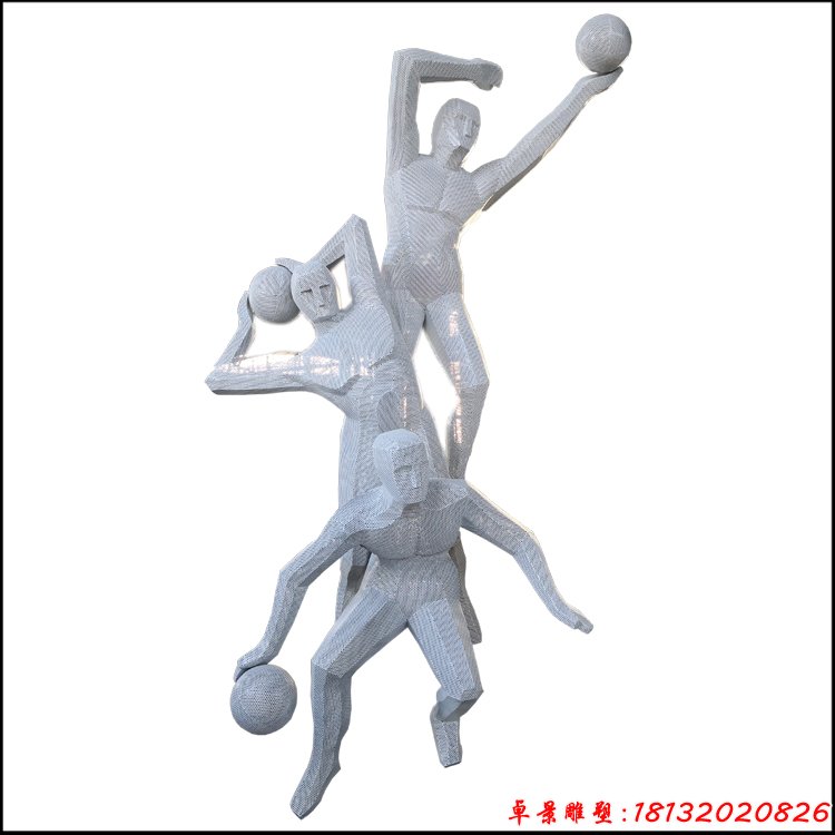 不锈钢抽象篮球运动员雕塑