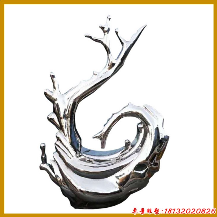 不锈钢抽象水花雕塑 (2)