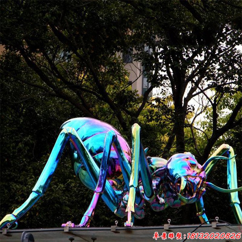不锈钢园林大型蜘蛛雕塑
