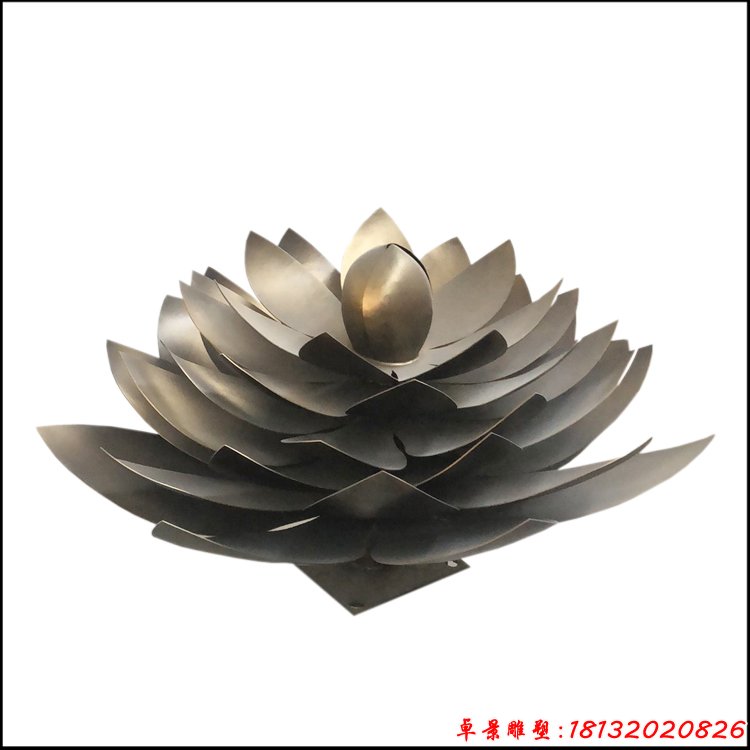 不锈钢锻造多层莲花雕塑