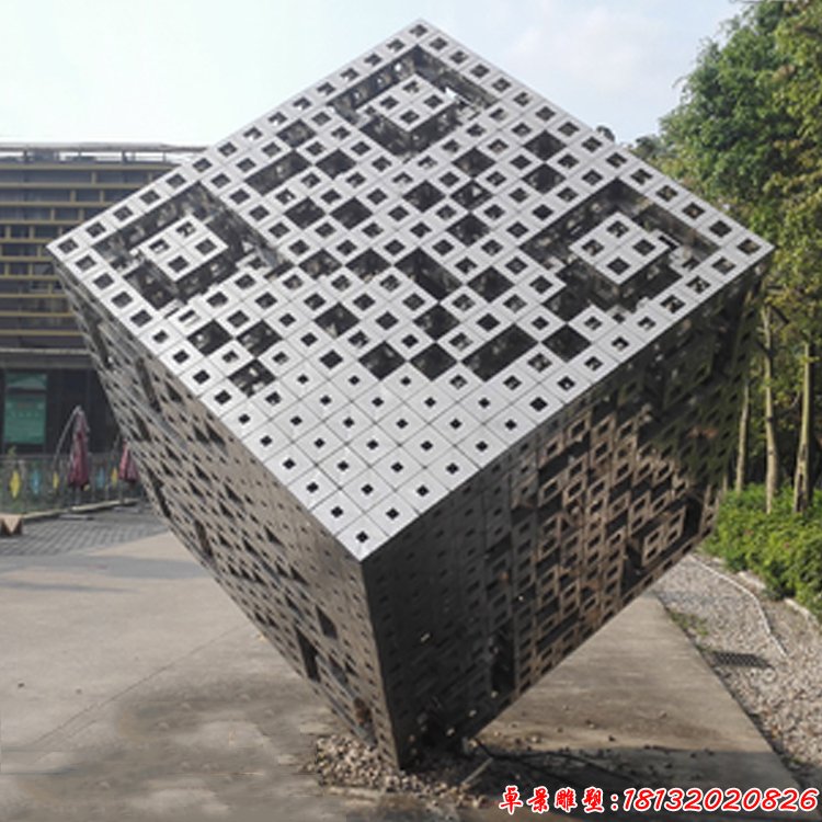 不锈钢马赛克魔方雕塑