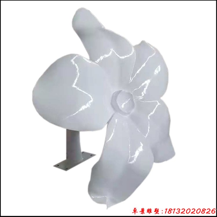 不锈钢喷漆花朵雕塑