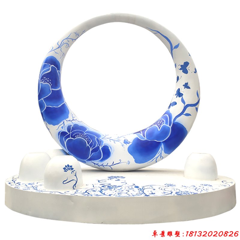 不锈钢喷漆青花圆环