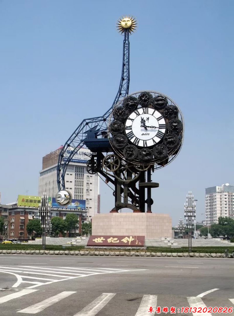 不锈钢世纪钟钟表雕塑