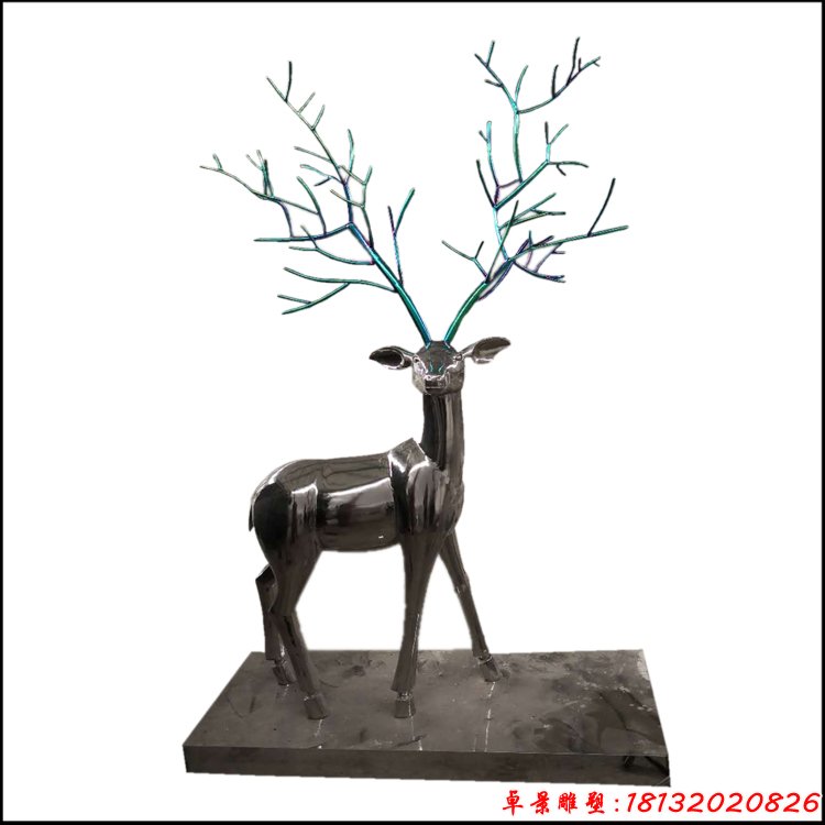 不锈钢树枝梅花鹿雕塑