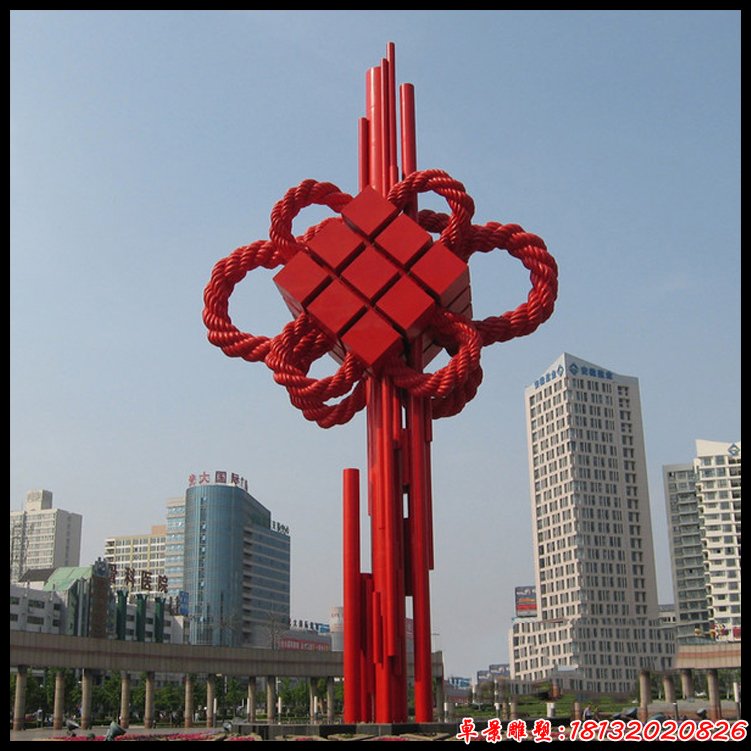 城市不锈钢大型中国结雕塑
