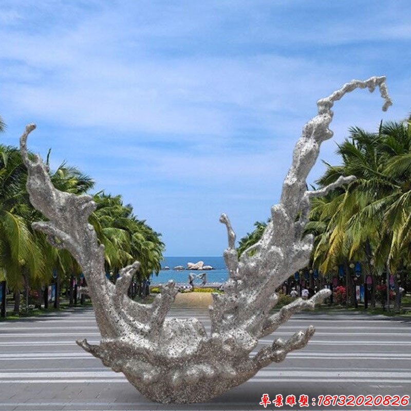 公园不锈钢水花雕塑 (2)