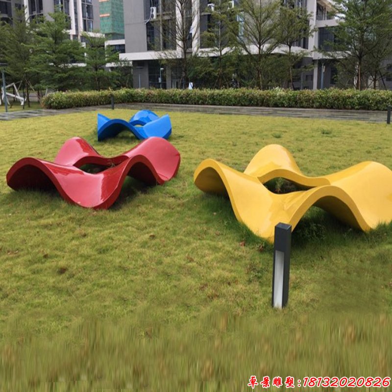 小区不锈钢彩色花朵座椅