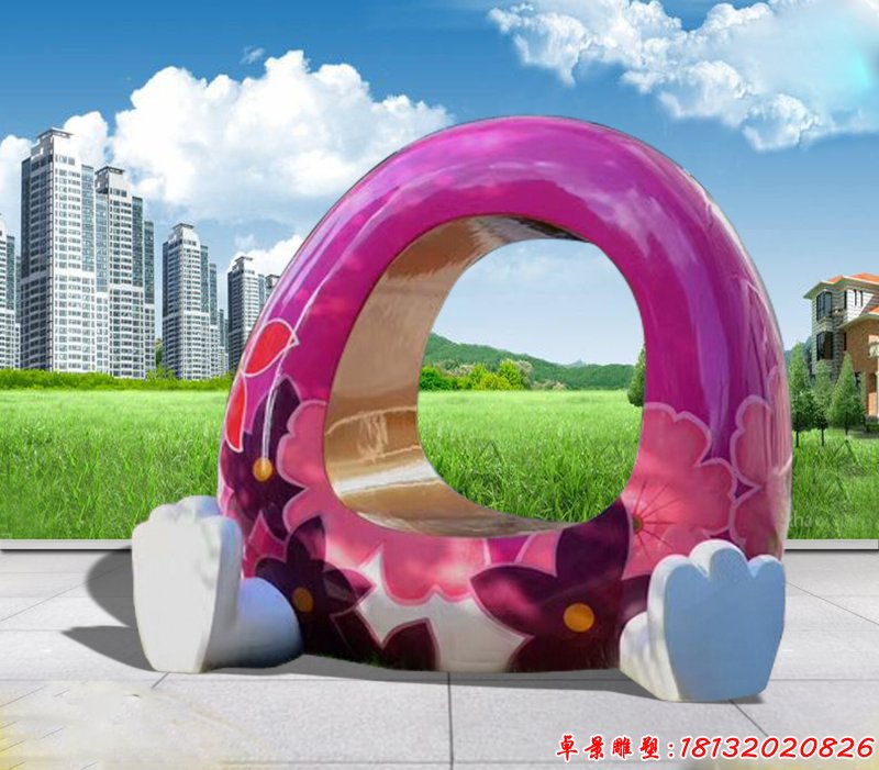 不锈钢彩绘抽象座椅雕塑