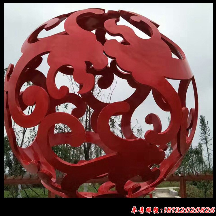 不锈钢彩色镂空球公园景观雕塑
