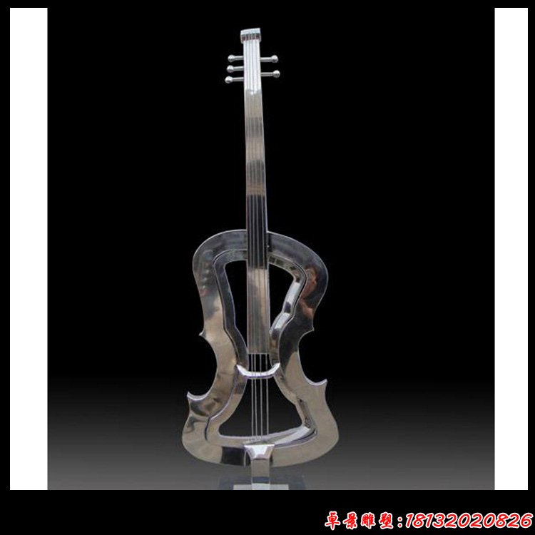 不锈钢抽象大提琴 公园景观雕塑