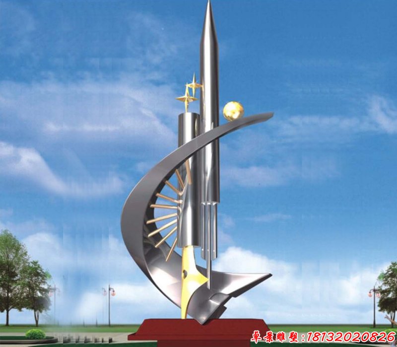 不锈钢抽象钢笔雕塑 校园景观雕塑