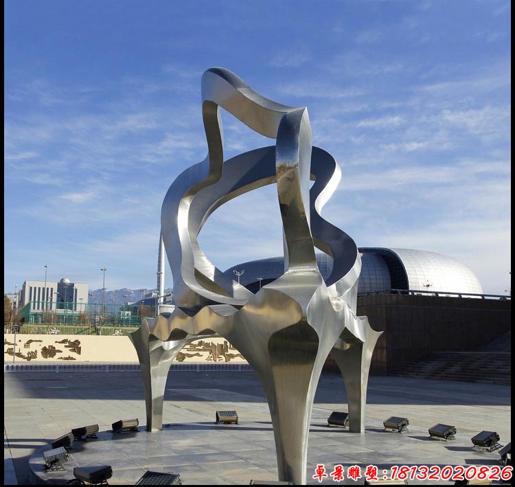 不锈钢抽象钢琴雕塑 广场景观雕塑 (2)
