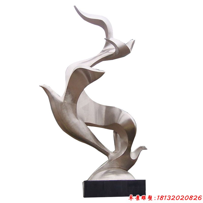 不锈钢抽象和平鸽雕塑 不锈钢和平雕塑