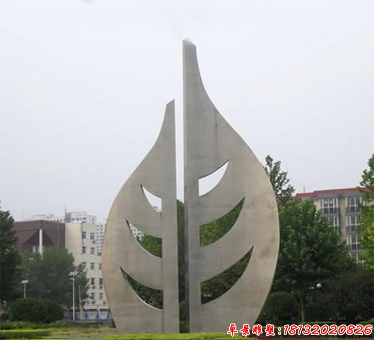 不锈钢景观抽象树叶雕塑