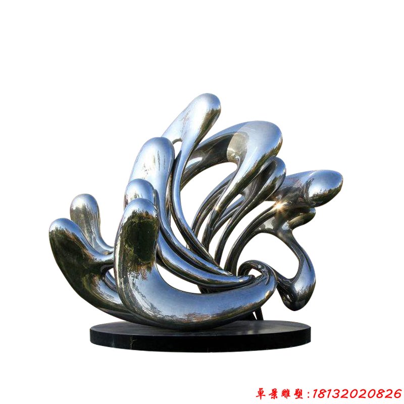 不锈钢抽象水花雕塑 公园景观雕塑 (2)
