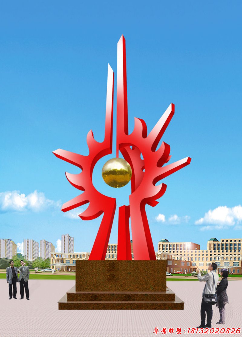 不锈钢抽象太阳雕塑广场不锈钢雕塑
