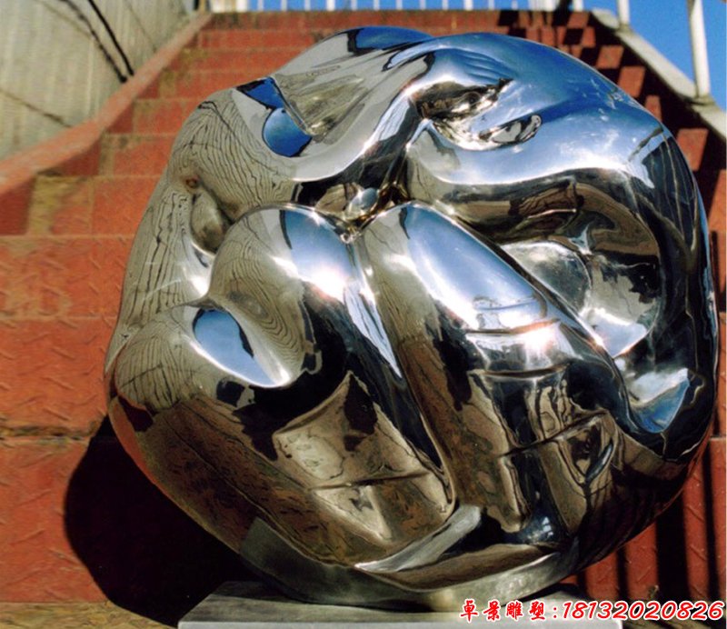 不锈钢抽象拥抱的人物 公园不锈钢抽象球