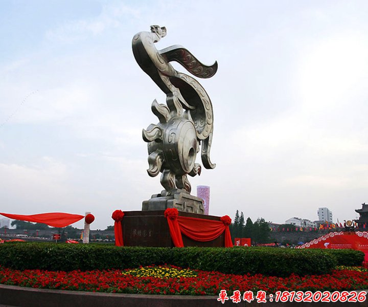 不锈钢凤凰太阳雕塑,广场不锈钢雕塑