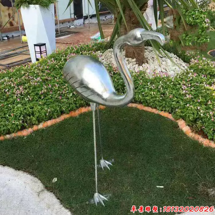 不锈钢火烈鸟公园雕塑