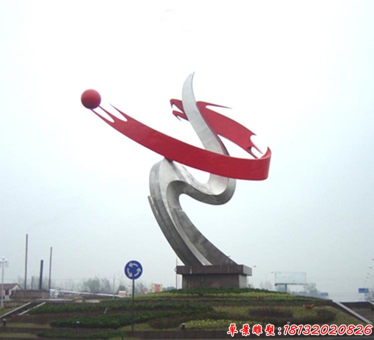 不锈钢广场抽象龙腾雕塑