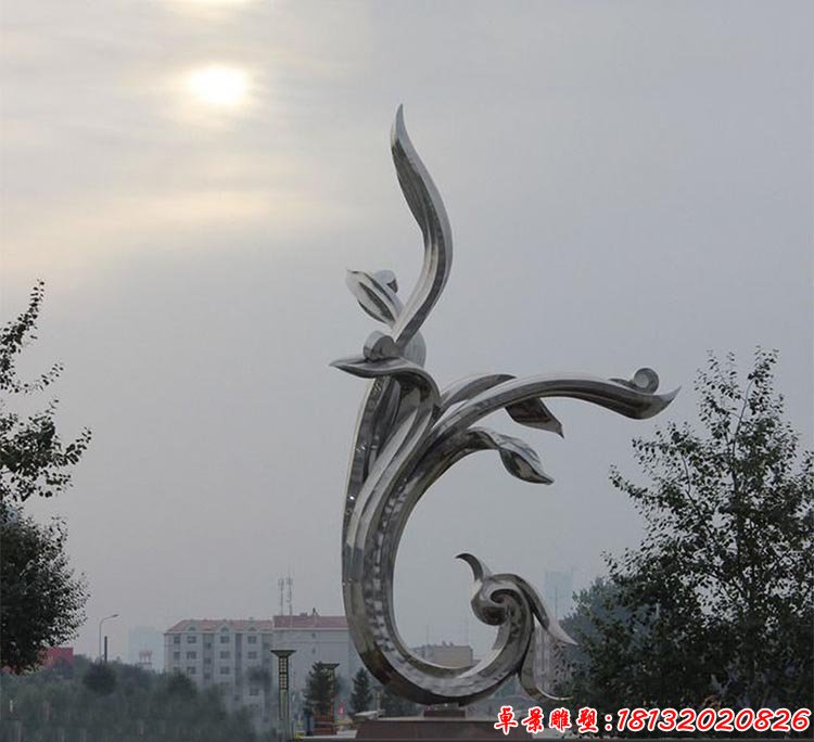 不锈钢马兰花雕塑 广场不锈钢雕塑 (3)