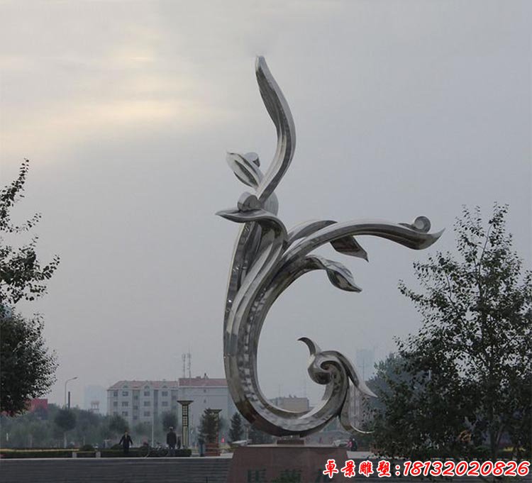 不锈钢马兰花雕塑 广场不锈钢雕塑 (2)