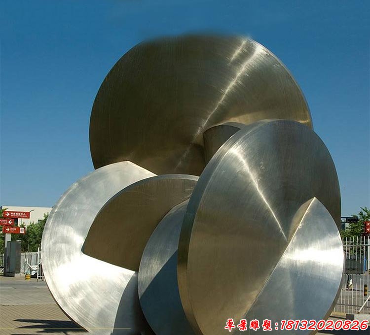 不锈钢拼插的圆形 公园景观雕塑