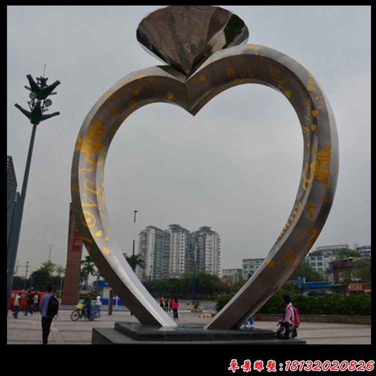 不锈钢钻戒雕塑,广场景观雕塑