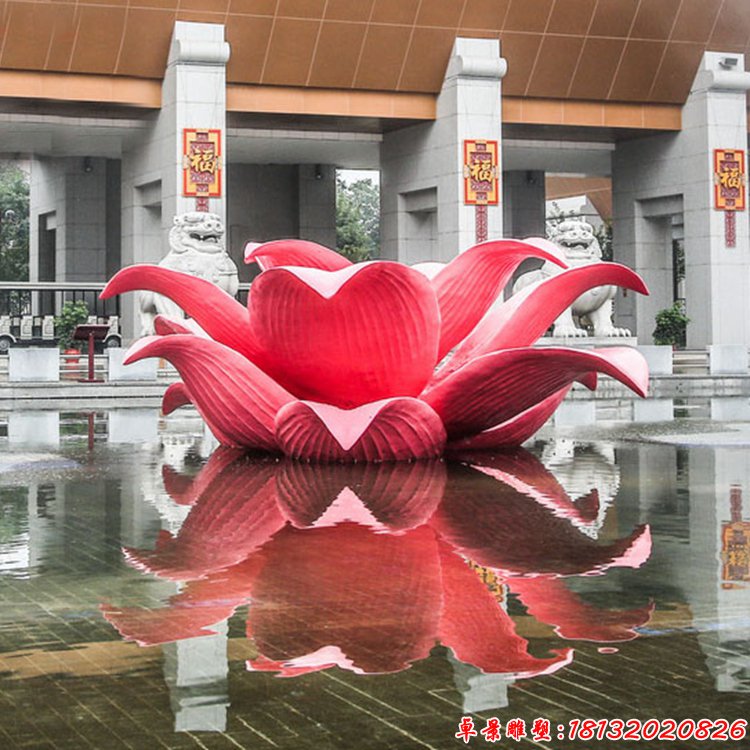 彩色不锈钢莲花雕塑,小区门口景观雕塑
