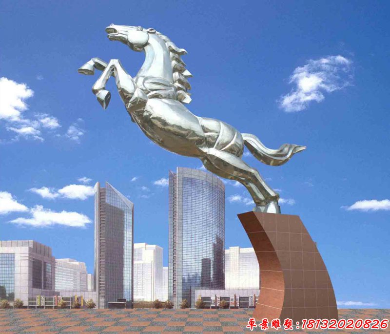 大型不锈钢奔马雕塑城市不锈钢雕塑 (2)