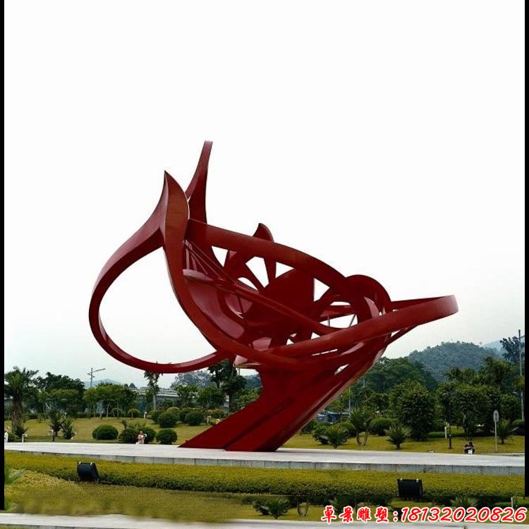 大型不锈钢抽象花朵 公园景观雕塑 (4)