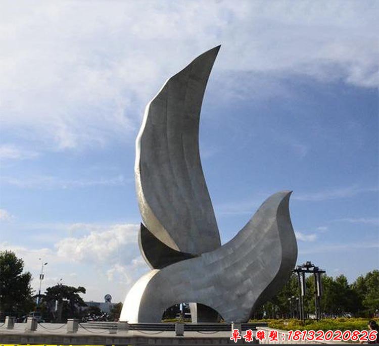大型不锈钢和平鸽雕塑 公园不锈钢抽象动物 (2)