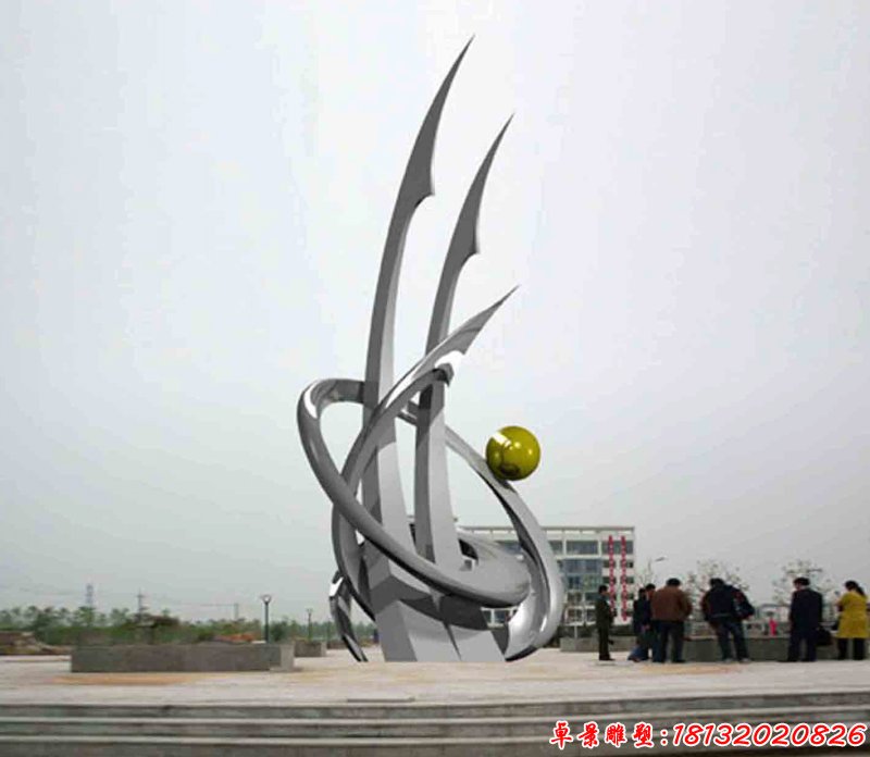 广场腾飞雕塑不锈钢景观雕塑 (2)