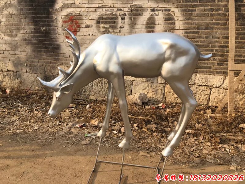 不锈钢抽象鹿造型雕塑