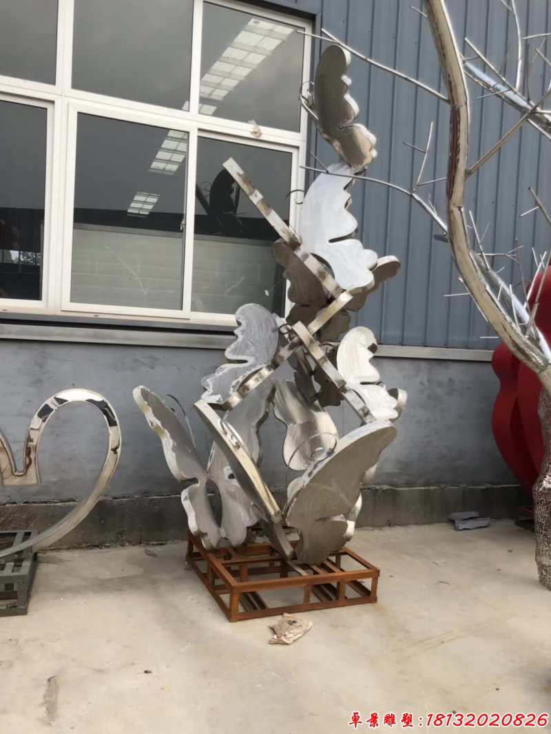 不锈钢抽象蝴蝶艺术雕塑