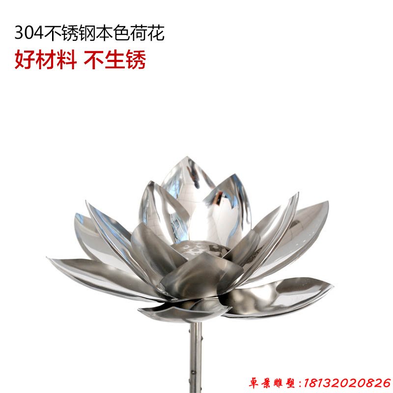 不锈钢荷花雕塑 (2)