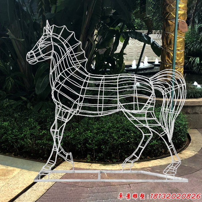 不锈钢镂空马艺术造型雕塑