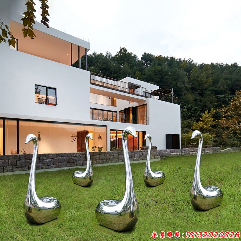 不锈钢天鹅艺术造型雕塑