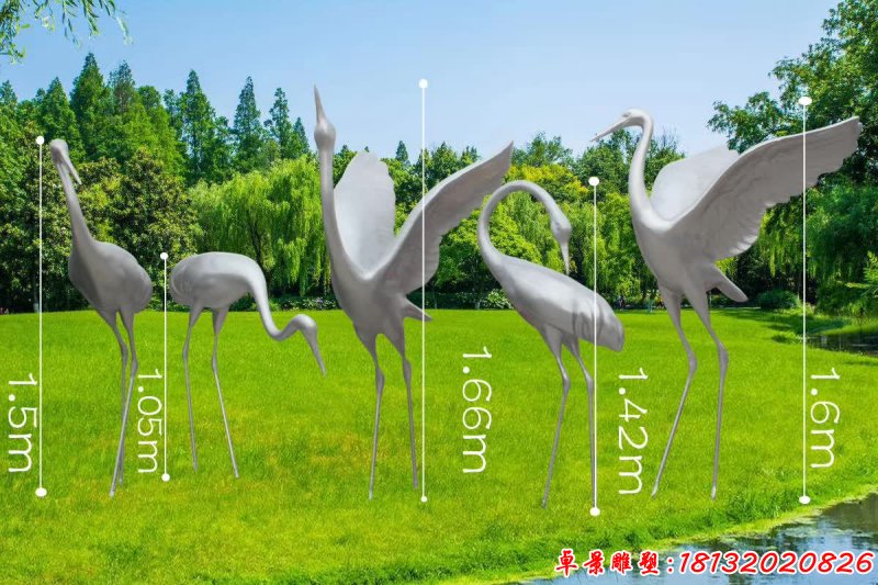 不锈钢仙鹤造型雕塑