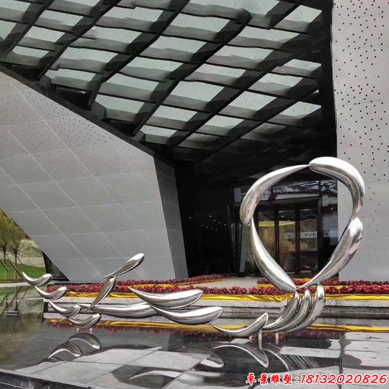 不锈钢抽象鱼艺术造型雕塑