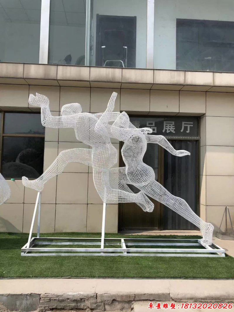 不锈钢运动跳远人物雕塑 (1)