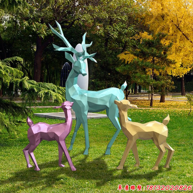 不锈钢创意鹿雕塑