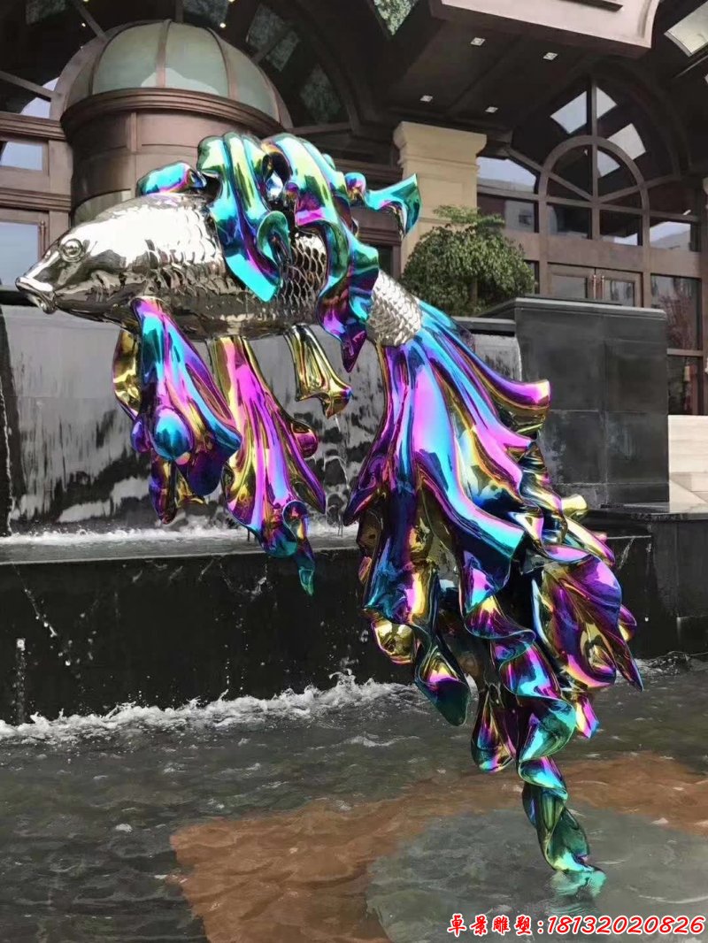 不锈钢创意鲤鱼造型雕塑