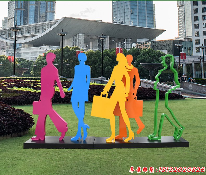 都市商场购物抽象人物雕塑 (6)