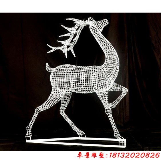 发光镂空梅花鹿景观雕塑 (2)